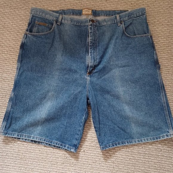 SCHMIDT WORKWEAR mens sz 46blue DENIM ulility CARPENTER jean shorts CLE… - Picture 1 of 6